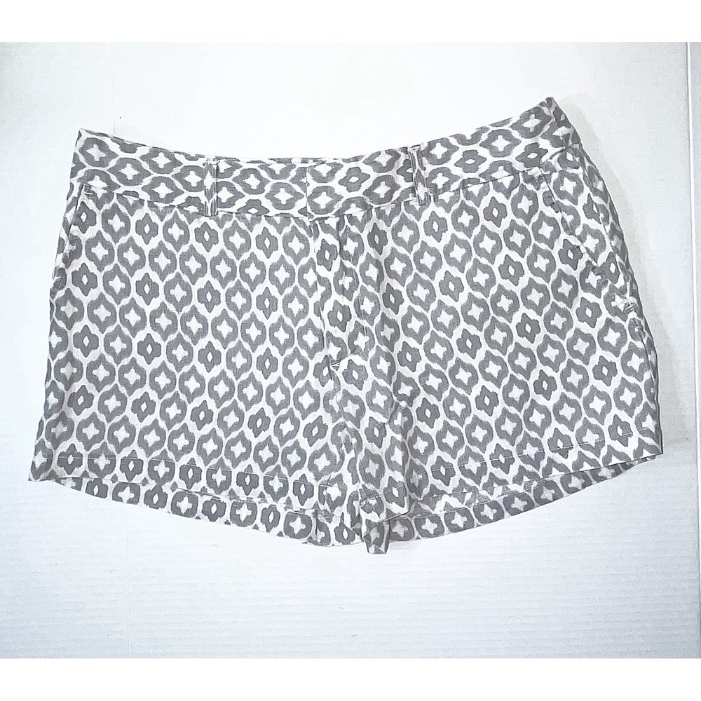 Cynthia Rowley Shorts Women's 6 Gray AOP Date Night Preppy Old Money Pockets